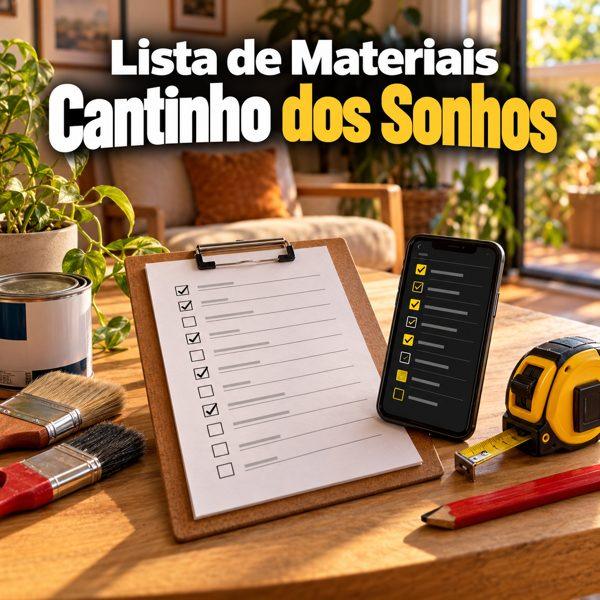Capa da Lista de Materiais do Cantinho dos Sonhos